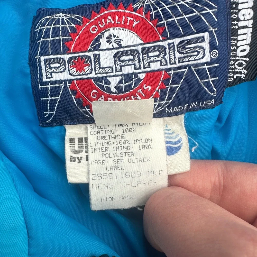 Vintage Polaris Snowmobile Jacket Mens XL Pink Purple Teal Colorblock 90s USA